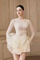 Berthe Éclat Sheer-Sleeve Embellished Mini Dress for women, from JOSEPHINE, The Viet Concept 