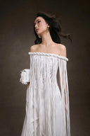 KEIRA TONG • Fringe Lace Off-Shoulder Corset Top