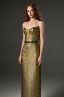  Gilded Lotus Bustier Midi Dress for women, from IHF STUDIO, The Viet Concept