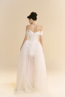 LINH PHUNG • Serenity Off-Shoulder Illusion Tulle Maxi Dress