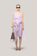 Purple Montoya Strapless Ruffle Trim Organza Midi Dress for women, from Das La Vie, The Viet Concept 