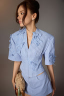 KEIRA TONG • Minimal Stripe Silk Skort