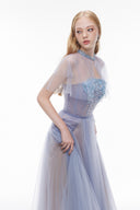 JOSÉPHINE • Edith Tulle Draped Floor-Length Gown