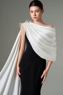 Negin Silk Crepe Asymmetric Cape Fishtail Gown for women, from 21SIX, The Viet Concept