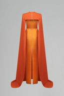 Rosé Blossom Crystal Cape Strapless Column Evening Gown for women, from IHF ATELIER, The Viet Concept