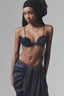 Blue Overlaid Pleated Pant for women, from Keira Tong, the Viet Concept 