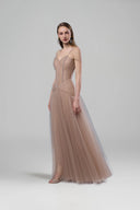 JOSÉPHINE • Deliah Brown Tulle Evening Gown