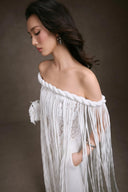 KEIRA TONG • Fringe Lace Off-Shoulder Corset Top