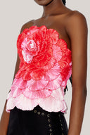 Hellebore Strapless Floral Taffeta Top for women, from DAS LA VIE, The Viet Concept 