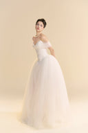 LINH PHUNG • Serenity Off-Shoulder Illusion Tulle Maxi Dress
