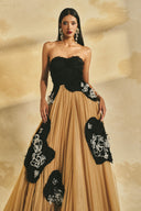 Celestia 3D Crystal Floral Off-Shoulder Evening Gown for women, from L'SCARLETT, The Viet Concept