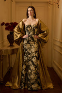 Bustier Mermaid Gown & Long Robe – Metallic Silk Couture Dress for women, from IHF ATELIER, The Viet Concept 