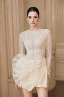 Berthe Éclat Sheer-Sleeve Embellished Mini Dress for women, from JOSEPHINE, The Viet Concept 