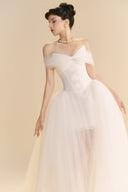 LINH PHUNG • Serenity Off-Shoulder Illusion Tulle Maxi Dress