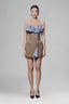 Brown Petal Bustier Mini Dress for women, from Keira tong, the Viet Concept 
