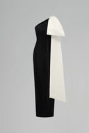 One Shoulder Taffeta Sheath Gown with Crystal Embellished Bow for women, from IHF STUDIO, The Viet Concept 