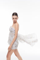 LUCILLA • Daisy Floral Chiffon High-Low Mini Dress