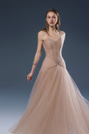 Deliah Brown Tulle Evening Gown for women, from JOSEPHINE, The Viet Concept