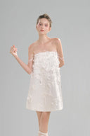 Isabelle A-line Straight Across Neck Silk Blend Mini Dress for woman, from ARTI, The Viet Concept