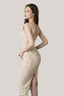 Beige Malèna Lace Bodycon Midi Dress for women, fromLa Vierge, The Viet Concept 