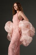 Lunaria Crystal Halter Mesh Lace Maxi Dress for women, from IHF STUDIO, The Viet Concept 