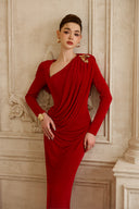 CALISTA • Valoria Asymmetric Draped Jersey Gown
