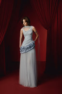 Lavish Asymmetric One-Shoulder Tulle Chiffon Evening Gown for women, from JOSEPHINE, The Viet Concept