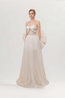 Amora Sculpted Bust Mesh Maxi Dress for women, from JOSEPHINE, The Viet Concept 
