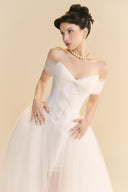 LINH PHUNG • Serenity Off-Shoulder Illusion Tulle Maxi Dress