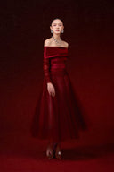 Elite Ombre Off-Shoulder Column Gown for women, from JOSEPHINE, The Viet Concept 
