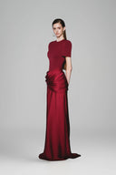 Plamol Sheath Round Neck Cotton Silk Floor Length Dress for women, from White Plan, teh Viet Concept 