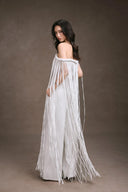 KEIRA TONG • Fringe Lace Off-Shoulder Corset Top