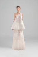 Viorein Babydoll One Shoulder Tulle Top for woman, from ARTI, The Viet Concept