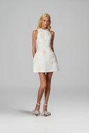 3D Floral Appliqué Sculpted Mini Dress for women, from KEIRA TONG, The Viet Concept 