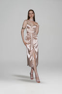 Martha Hand-Embellished Silk Midi Dress for women, from DANG PHONG DESIGNER, The Viet Concept