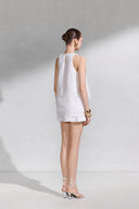 Justina Pleated Floral Textured Tank Top for women, from ARTI, The Viet Concept