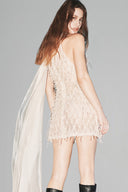 White Josephine Lace Dress With Silk Ties for women, from HUONG, The Viet Concept 