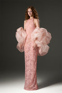 Lunaria Crystal Halter Mesh Lace Maxi Dress for women, from IHF STUDIO, The Viet Concept 