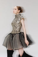 SORAMAME • Aeon Champagne Sequin Ruffle Mini Dress for women, from SORAMAME, The Viet Concept