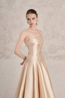 LINH PHUNG • Helia Crystal Embellished Strapless Taffeta Midi Dress