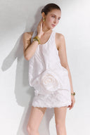 Justina Pleated Floral Textured Tank Top for women, from ARTI, The Viet Concept