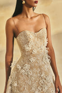  Couture 3D Crystal Floral Glitter Lace A-Line Maxi Dress for women, from L'SCARLETT, The Viet Concept