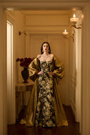 Bustier Mermaid Gown & Long Robe – Metallic Silk Couture Dress for women, from IHF ATELIER, The Viet Concept 