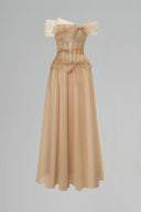 Brown Yloria Maxi Dress for women, from Calista, The Viet Cocnept 