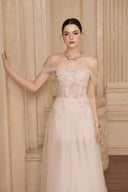 Florence Off-Shoulder Floral Corset Gown for women, from JOSEPHINE, The Viet Concept 