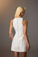 3D Floral Appliqué Sculpted Mini Dress for women, from KEIRA TONG, The Viet Concept 