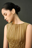 EEGEN STUDIO • Champagne Beaded Waist Floor Length Dress