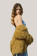  Brown Moutarde Fur Coat for women, from La Vierge, The Viet Concept 