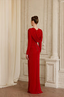 CALISTA • Valoria Asymmetric Draped Jersey Gown