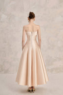 LINH PHUNG • Helia Crystal Embellished Strapless Taffeta Midi Dress